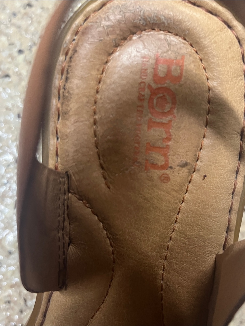 Born Inlet sling back leather Sandals Sz 6 Tan/Brown - Picture 6 of 8